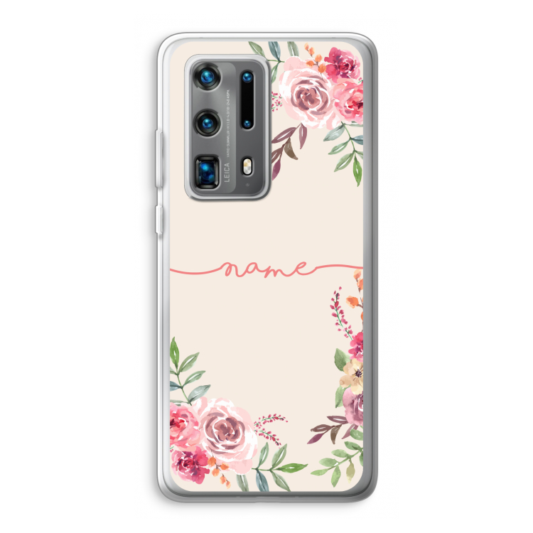 Rozen: Huawei P40 Pro Plus Transparant Hoesje