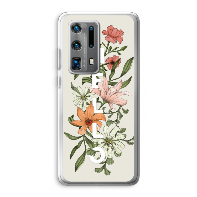 Hello bloemen: Huawei P40 Pro Plus Transparant Hoesje