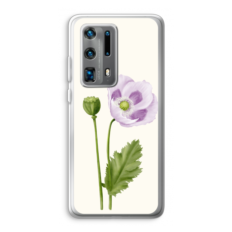 Purple poppy: Huawei P40 Pro Plus Transparant Hoesje