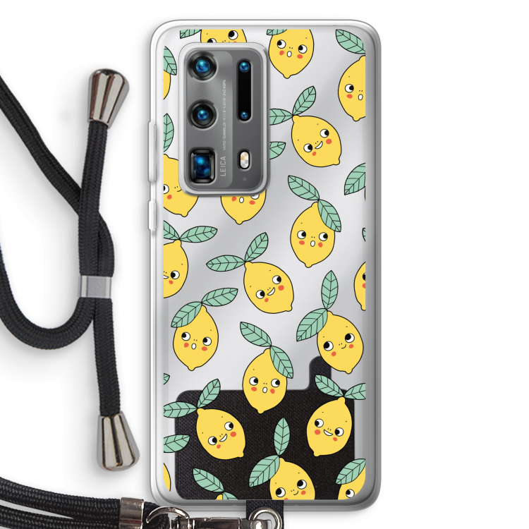 Citroenen: Huawei P40 Pro Plus Transparant Hoesje met koord