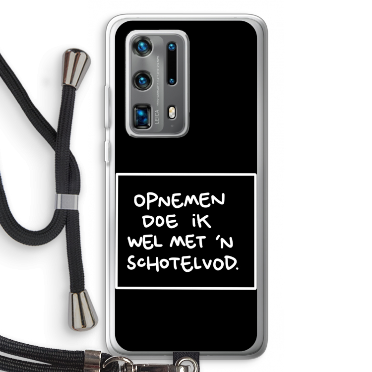 Schotelvod: Huawei P40 Pro Plus Transparant Hoesje met koord