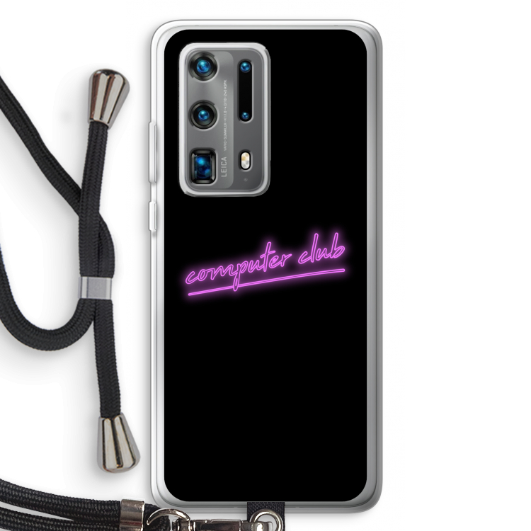 Vice Black: Huawei P40 Pro Plus Transparant Hoesje met koord