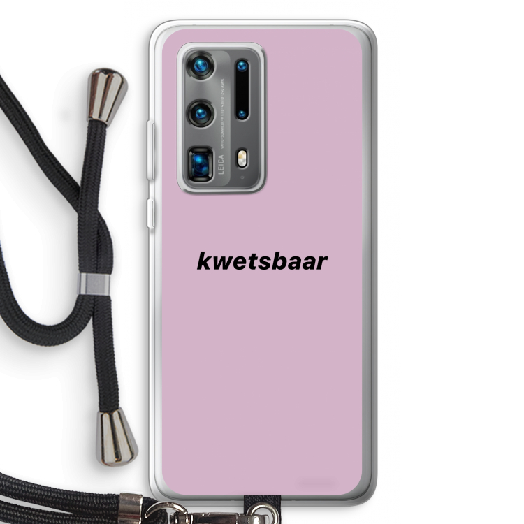 kwetsbaar: Huawei P40 Pro Plus Transparant Hoesje met koord