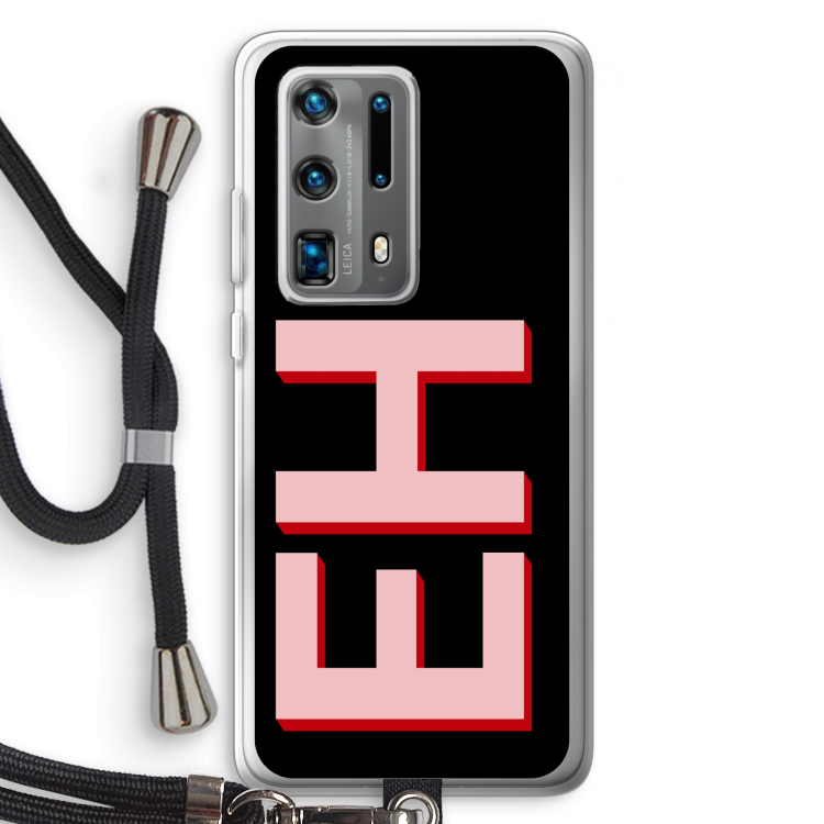 Monogram: Huawei P40 Pro Plus Transparant Hoesje met koord