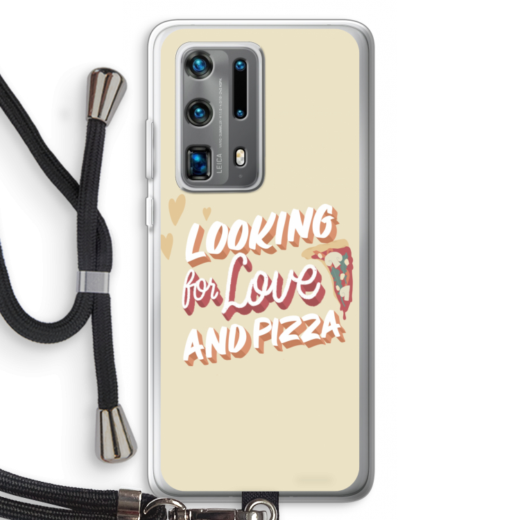 Pizza is the answer: Huawei P40 Pro Plus Transparant Hoesje met koord