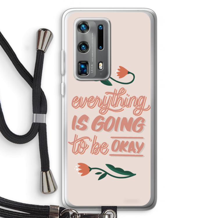 Optimistic flower girl: Huawei P40 Pro Plus Transparant Hoesje met koord