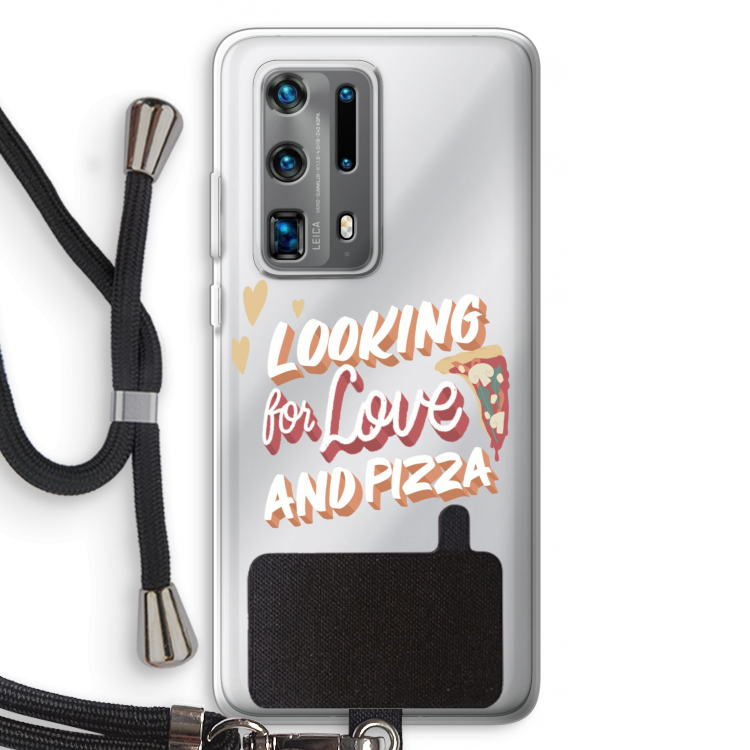Pizza is the answer: Huawei P40 Pro Plus Transparant Hoesje met koord