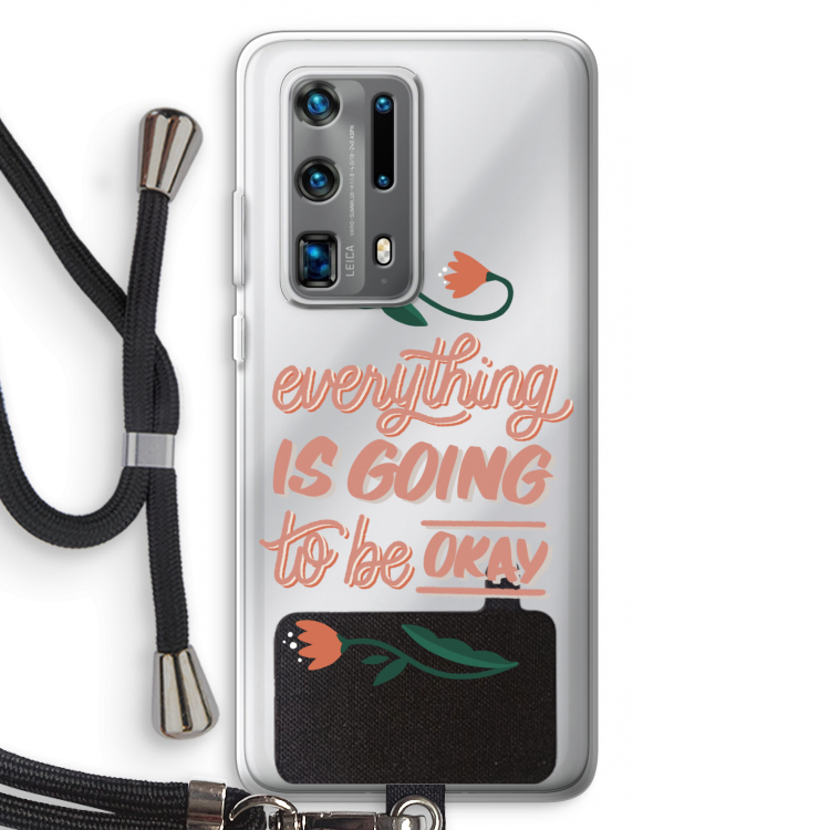 Optimistic flower girl: Huawei P40 Pro Plus Transparant Hoesje met koord