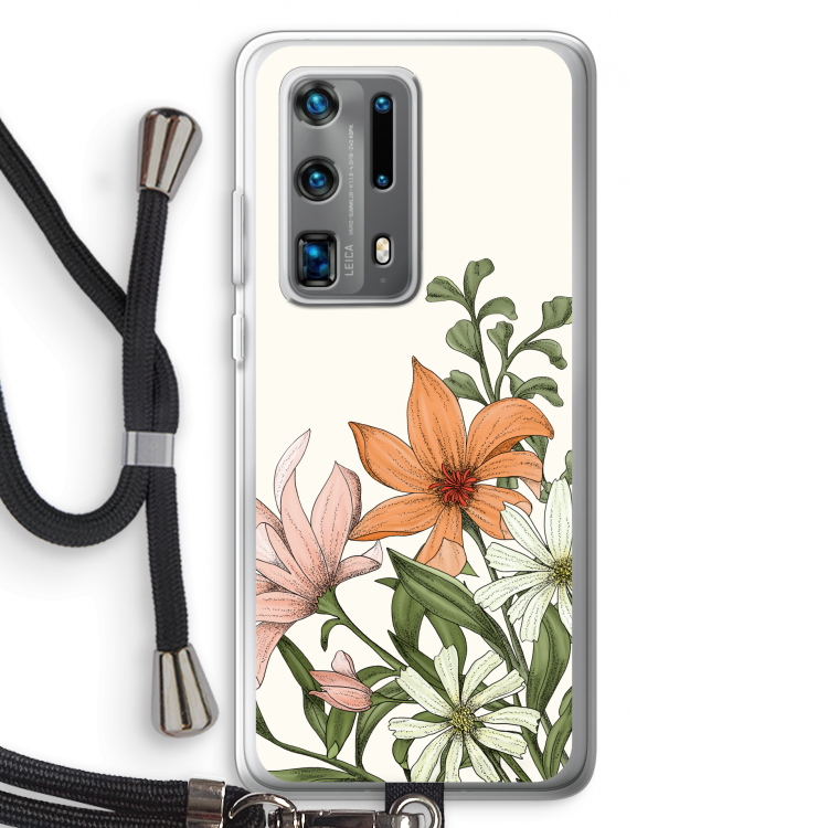 Floral bouquet: Huawei P40 Pro Plus Transparant Hoesje met koord
