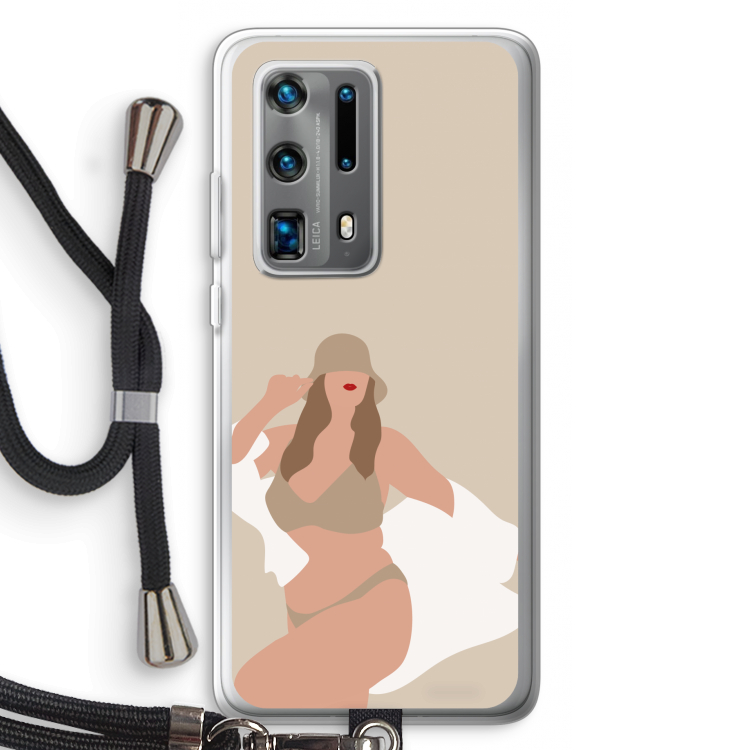 One of a kind: Huawei P40 Pro Plus Transparant Hoesje met koord