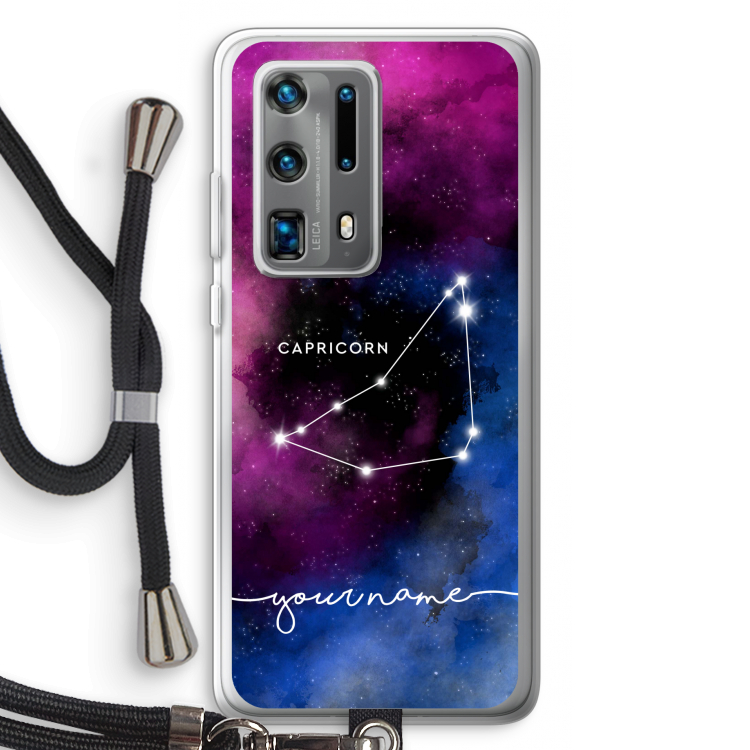 Sterrenbeeld - Donker: Huawei P40 Pro Plus Transparant Hoesje met koord