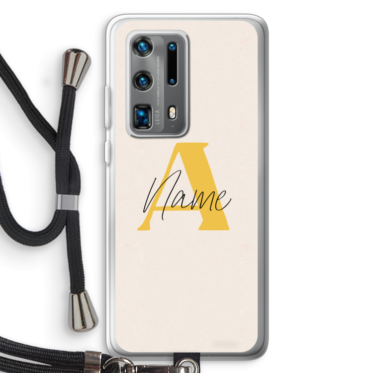 Amber Script: Huawei P40 Pro Plus Transparant Hoesje met koord