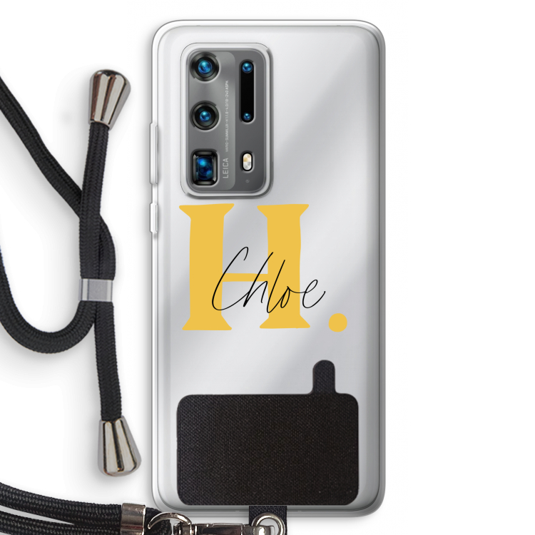 Amber Script: Huawei P40 Pro Plus Transparant Hoesje met koord
