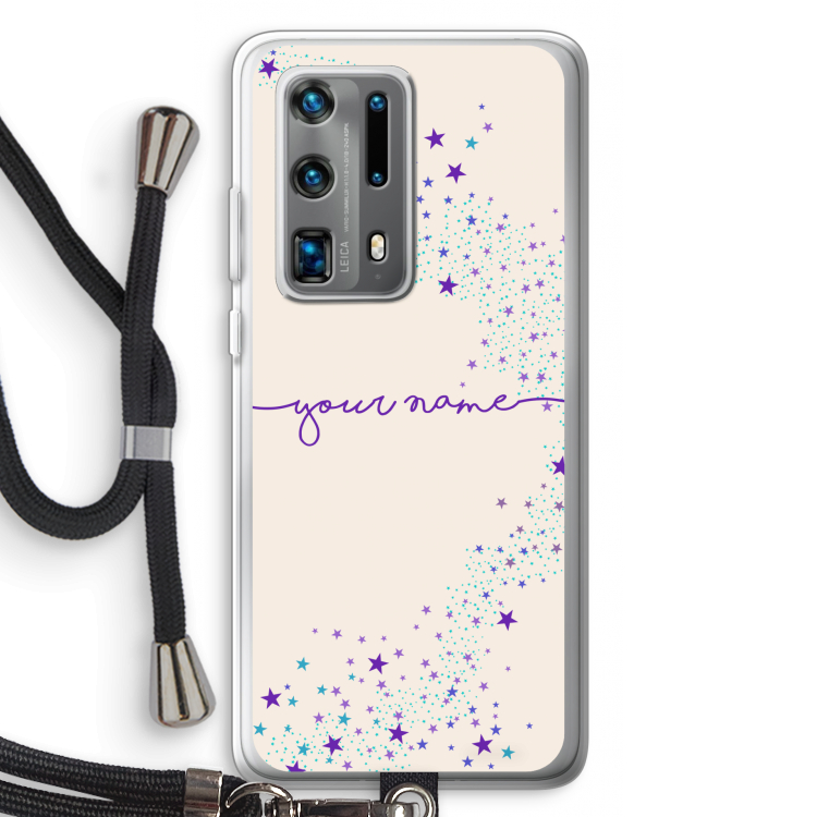 Sterren: Huawei P40 Pro Plus Transparant Hoesje met koord