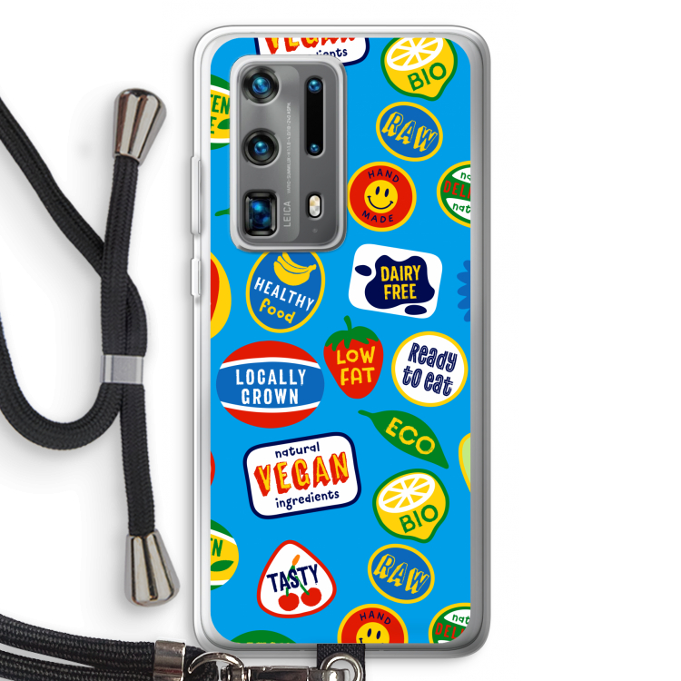 Fruitsticker: Huawei P40 Pro Plus Transparant Hoesje met koord