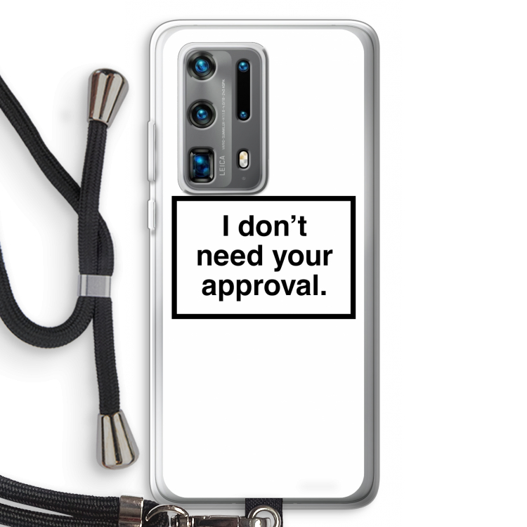 Don't need approval: Huawei P40 Pro Plus Transparant Hoesje met koord