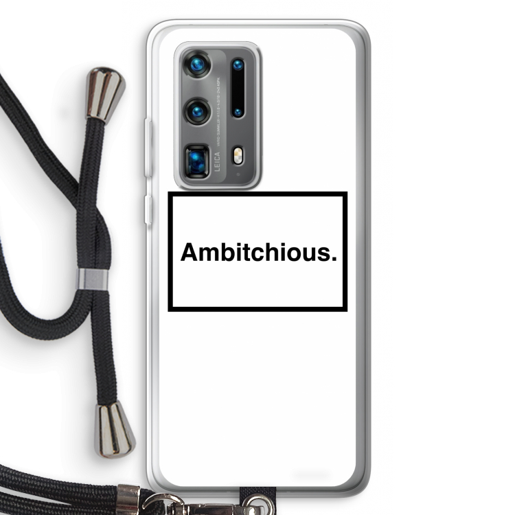 Ambitchious: Huawei P40 Pro Plus Transparant Hoesje met koord