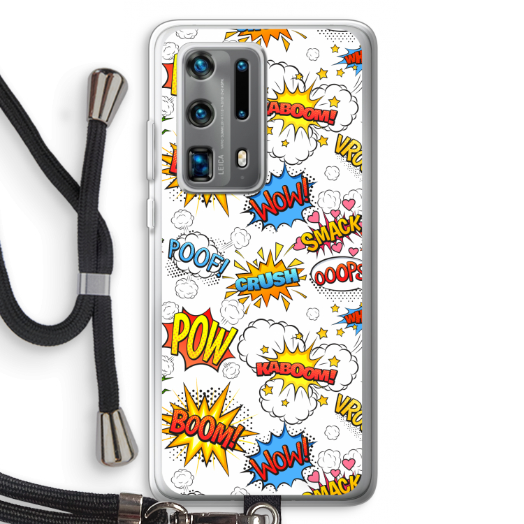 Pow Smack: Huawei P40 Pro Plus Transparant Hoesje met koord