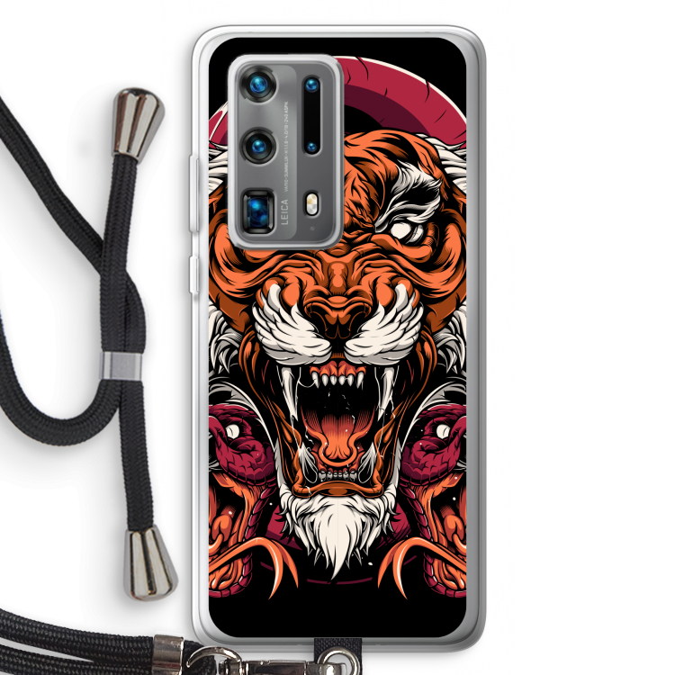 Tiger and Rattlesnakes: Huawei P40 Pro Plus Transparant Hoesje met koord
