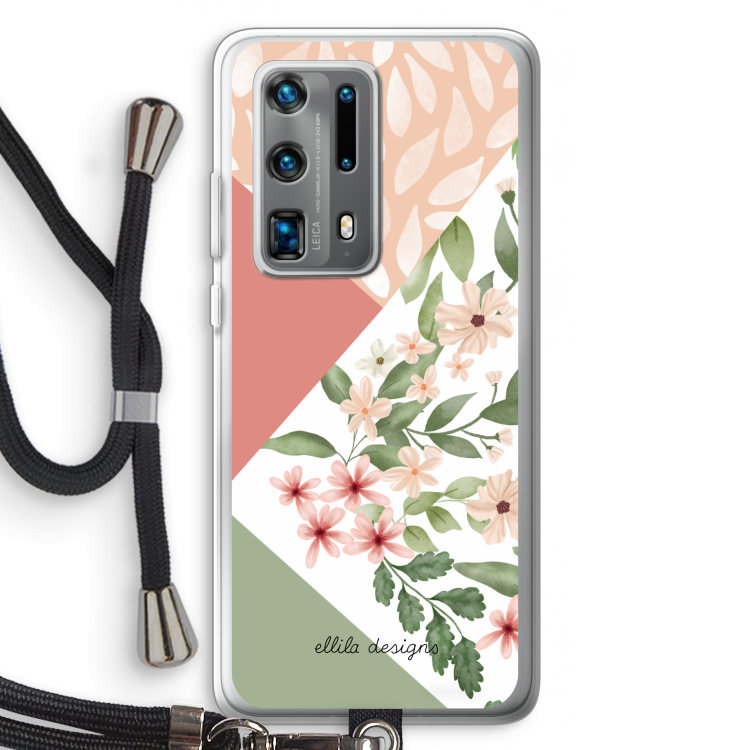 Sweet heaven geometrics: Huawei P40 Pro Plus Transparant Hoesje met koord