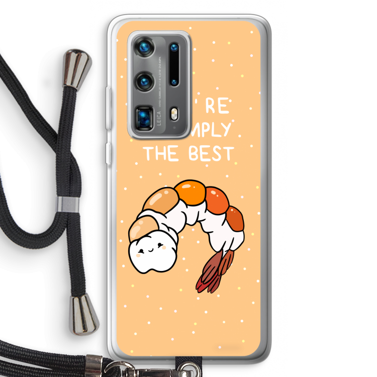 You're Shrimply The Best: Huawei P40 Pro Plus Transparant Hoesje met koord