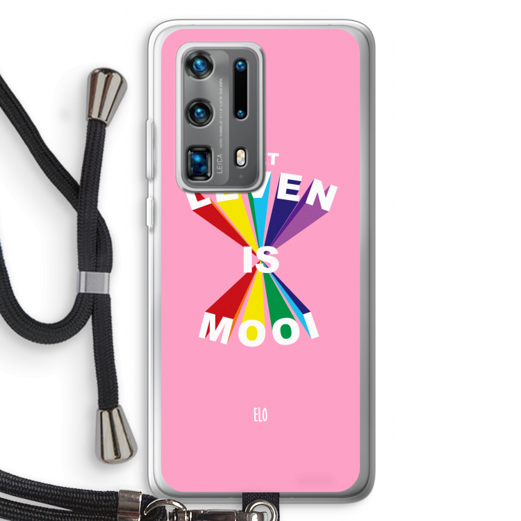 Het Leven Is Mooi: Huawei P40 Pro Plus Transparant Hoesje met koord