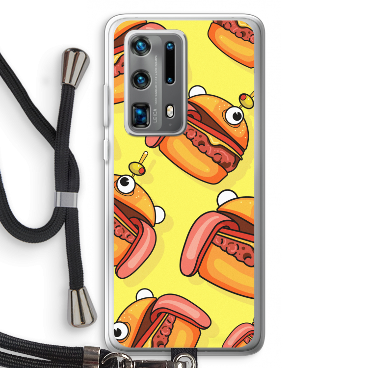 Hamburger: Huawei P40 Pro Plus Transparant Hoesje met koord