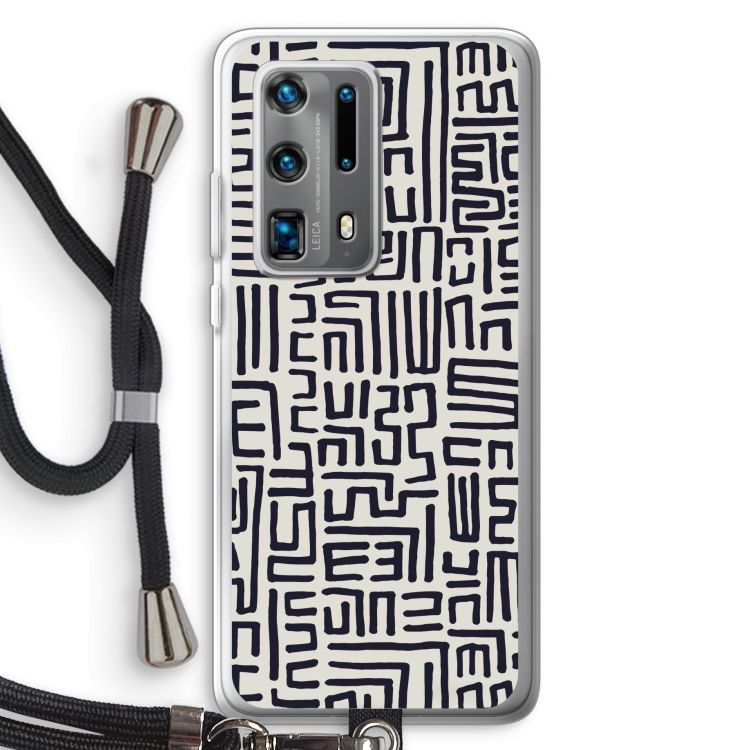Moroccan Print: Huawei P40 Pro Plus Transparant Hoesje met koord
