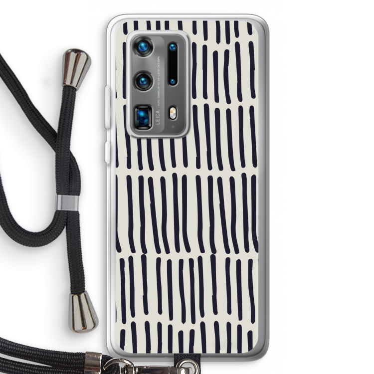 Moroccan stripes: Huawei P40 Pro Plus Transparant Hoesje met koord