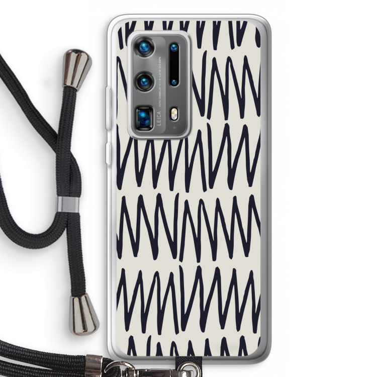 Marrakech Zigzag: Huawei P40 Pro Plus Transparant Hoesje met koord
