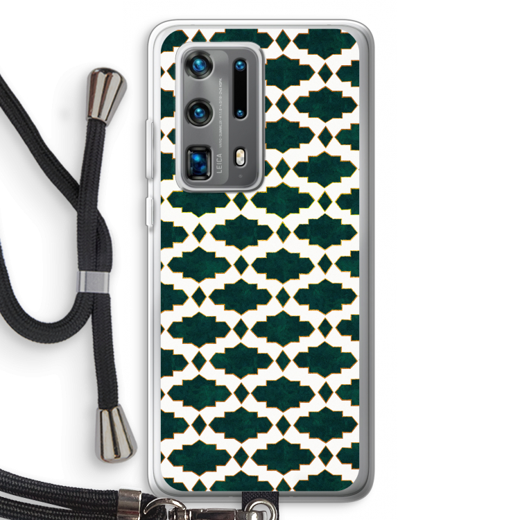 Moroccan tiles: Huawei P40 Pro Plus Transparant Hoesje met koord