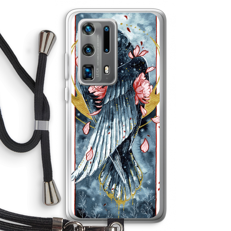Golden Raven: Huawei P40 Pro Plus Transparant Hoesje met koord