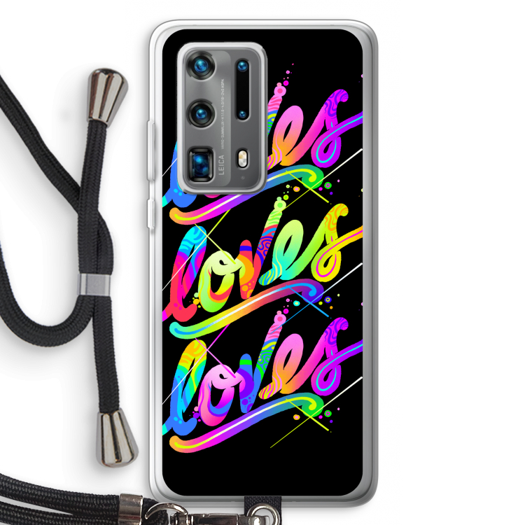 Loves: Huawei P40 Pro Plus Transparant Hoesje met koord