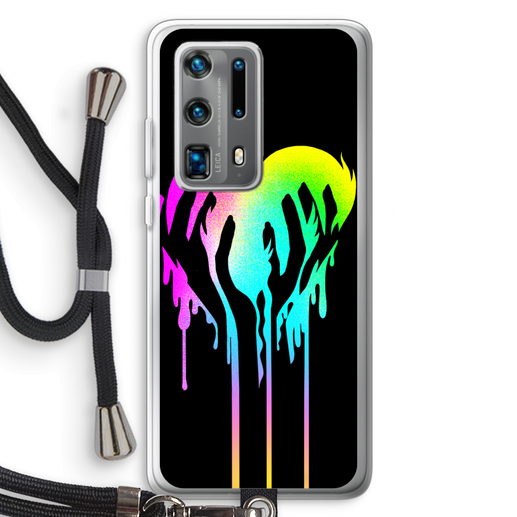 Hold My Heart: Huawei P40 Pro Plus Transparant Hoesje met koord