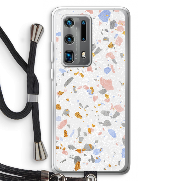 Terrazzo N°8: Huawei P40 Pro Plus Transparant Hoesje met koord
