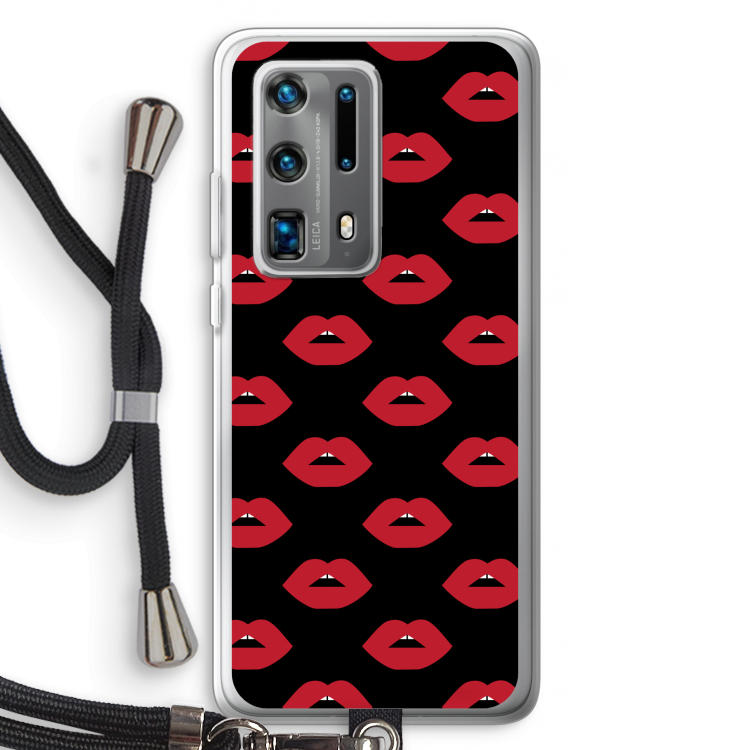 Lips: Huawei P40 Pro Plus Transparant Hoesje met koord