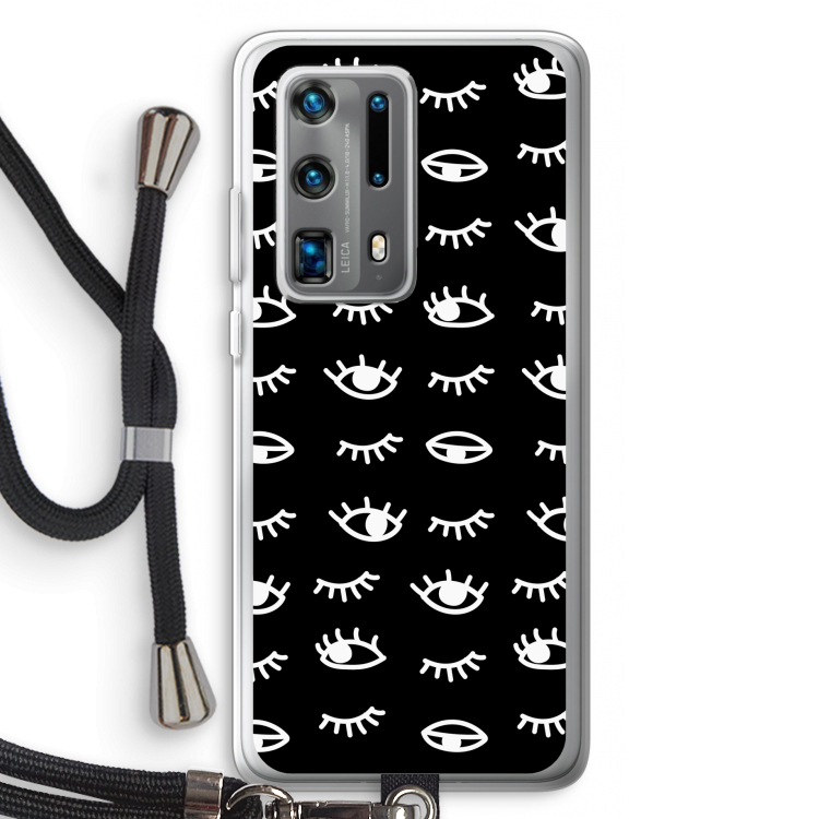 Eye pattern #3: Huawei P40 Pro Plus Transparant Hoesje met koord
