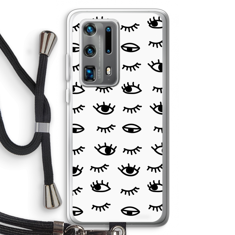 Eye pattern #2: Huawei P40 Pro Plus Transparant Hoesje met koord