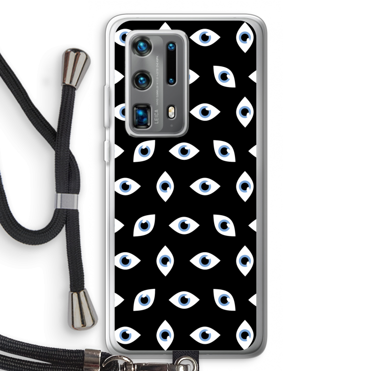 Eyes pattern: Huawei P40 Pro Plus Transparant Hoesje met koord