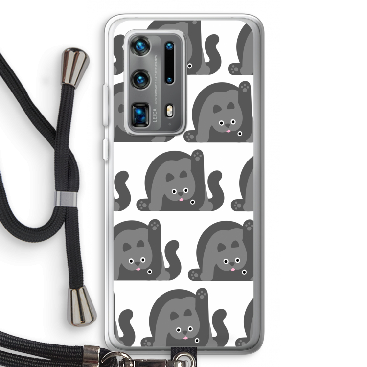 Cats: Huawei P40 Pro Plus Transparant Hoesje met koord