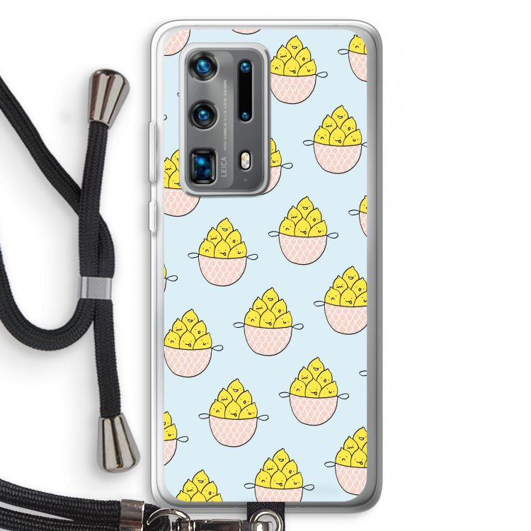 Citroenen: Huawei P40 Pro Plus Transparant Hoesje met koord