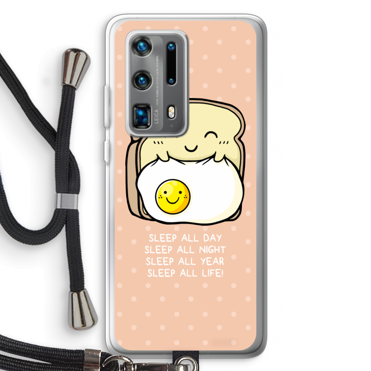 Sleep All Day: Huawei P40 Pro Plus Transparant Hoesje met koord