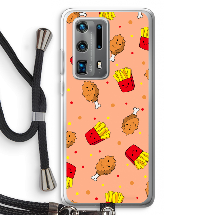 Chicken 'n Fries: Huawei P40 Pro Plus Transparant Hoesje met koord