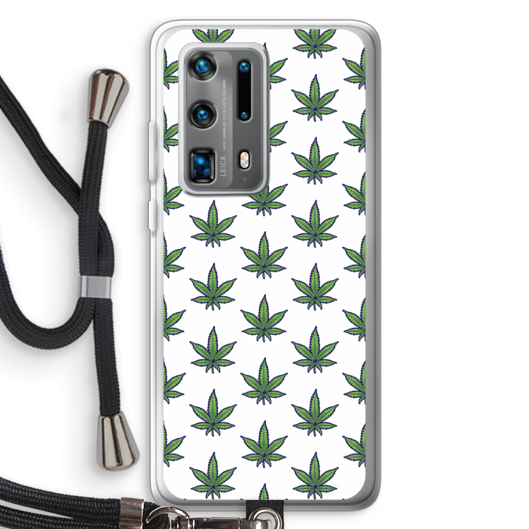 Weed: Huawei P40 Pro Plus Transparant Hoesje met koord
