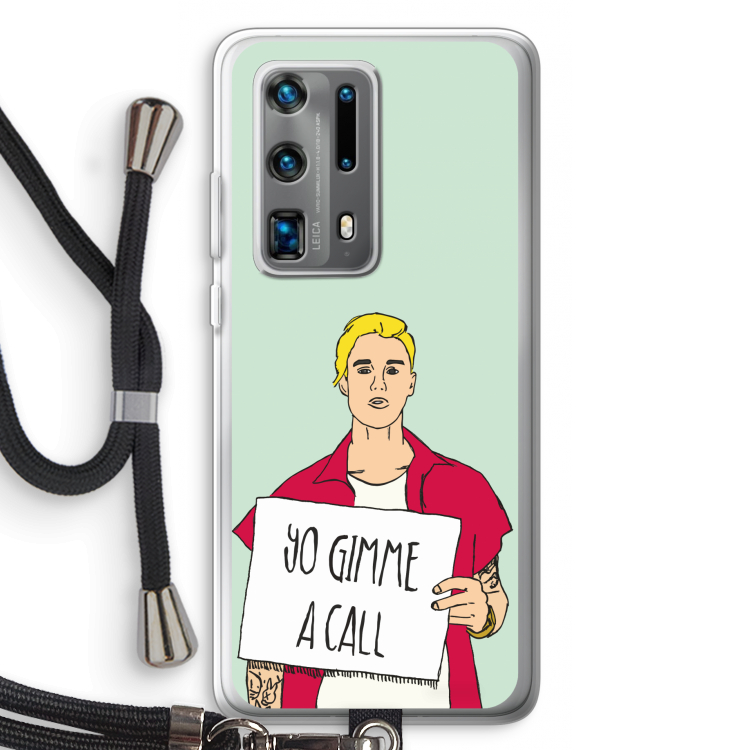 Gimme a call: Huawei P40 Pro Plus Transparant Hoesje met koord