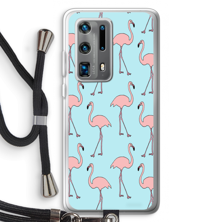 Anything Flamingoes: Huawei P40 Pro Plus Transparant Hoesje met koord
