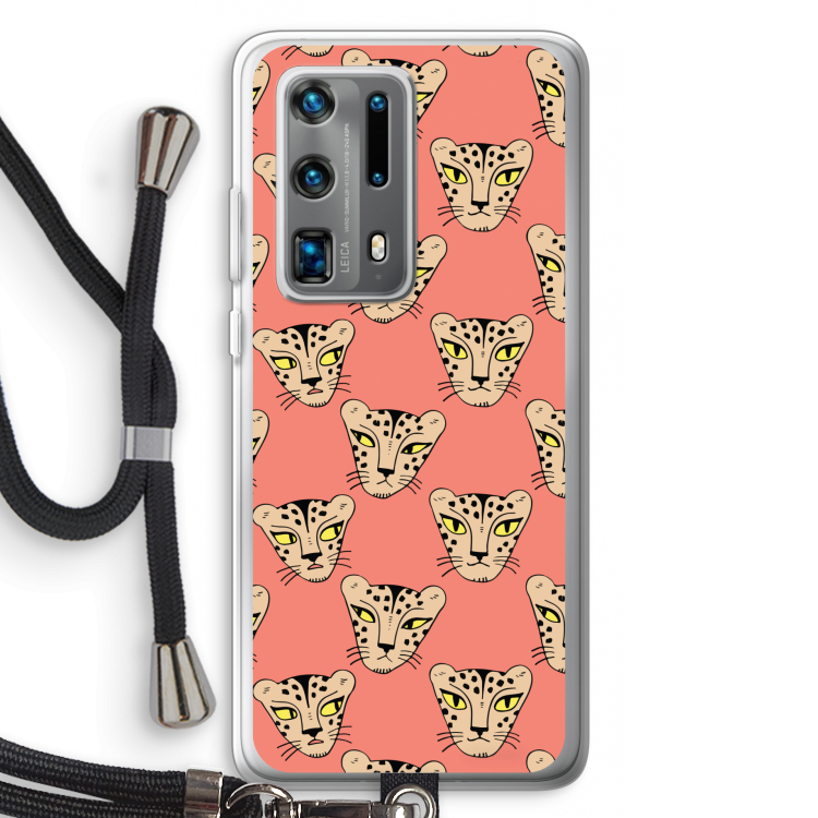 Tijger: Huawei P40 Pro Plus Transparant Hoesje met koord