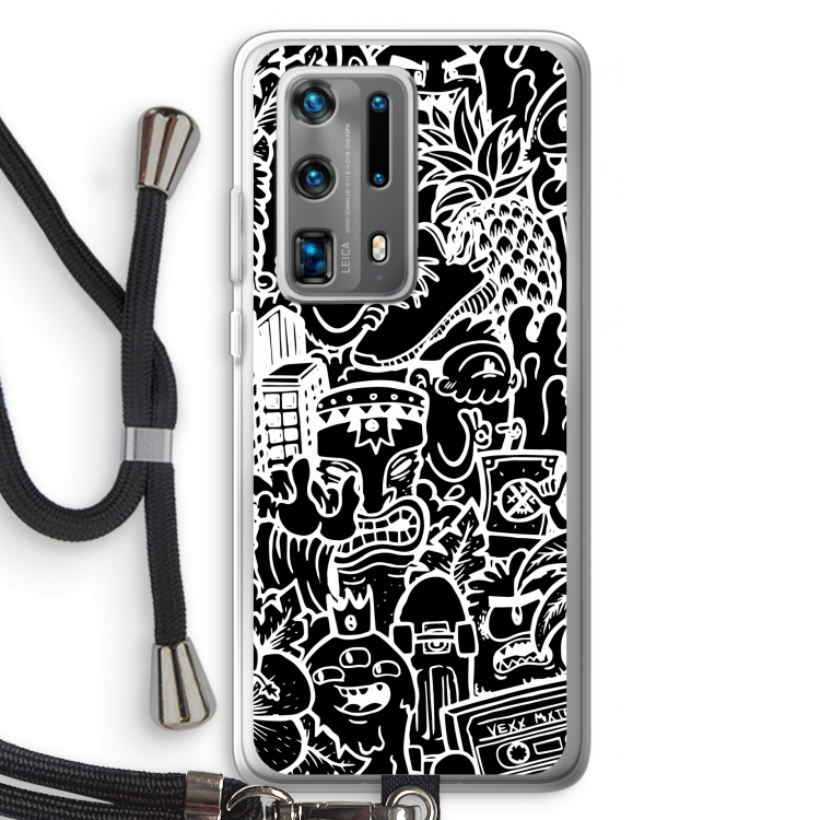 Vexx Black Mixtape: Huawei P40 Pro Plus Transparant Hoesje met koord