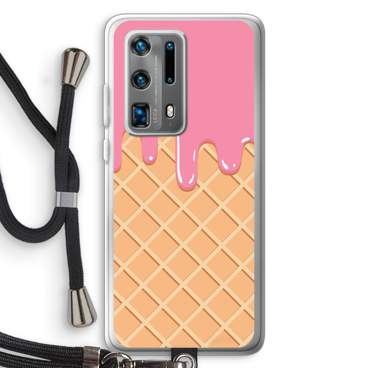 Ice cream: Huawei P40 Pro Plus Transparant Hoesje met koord