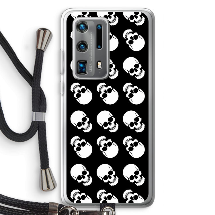 Musketon Skulls: Huawei P40 Pro Plus Transparant Hoesje met koord